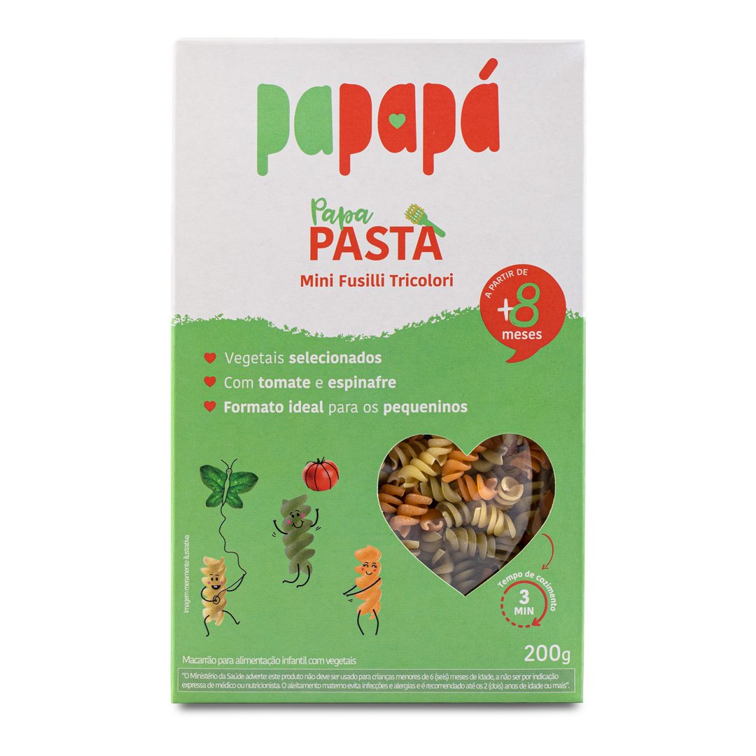 Macarrão Papapá Mini Fusilli Tricolori Vegetais 200g